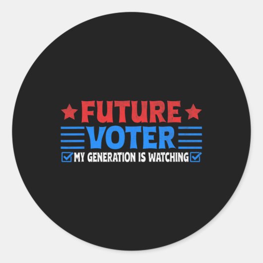 未来の有権者のシャツは政治Tee 子供へ Aに抵抗する ラウンドシール (正面)