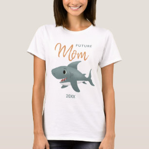 未来の母は青い海サメ Tシャツ