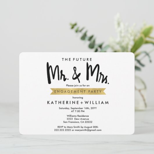 未来の氏およびCustom Photo夫人の婚約パーティ 招待状 (スタンド正面)