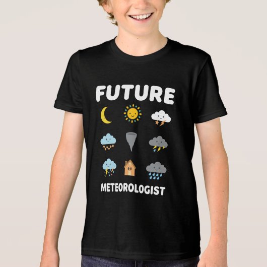 未来の気象学者　天気予報 トライブレンドＴシャツ (正面)