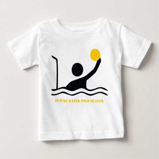 未来の水球選手シルエット乳児Tシャツ ベビーTシャツ (正面)