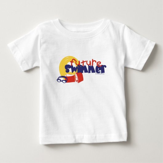 未来の泳ぐ人 ベビーTシャツ (正面)