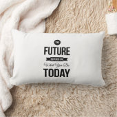 未来の活気づけるな引用文の白 ランバークッション (ブランケット)