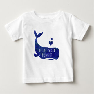 未来の海洋生物学者クジラ幼児の女の子シャツ ベビーTシャツ