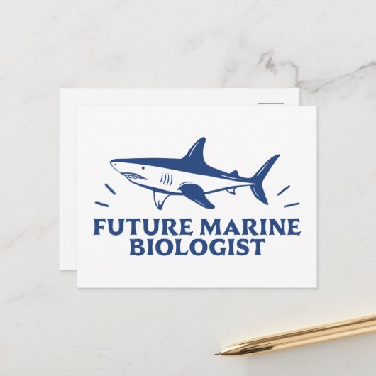 未来の海洋生物学者サメ愛好家 ポストカード (正面/裏面インサイチュ)