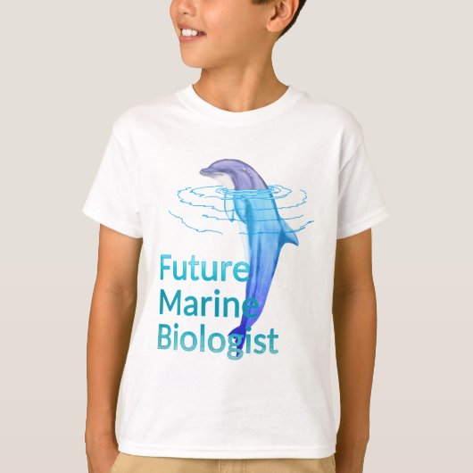 未来の海洋生物学者海イルカ Tシャツ (正面)