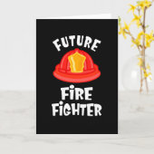 未来の消防士の子供の誕生日ギフト カード (黄色い花)