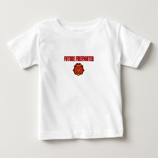 未来の消防士のTシャツ ベビーTシャツ (正面)
