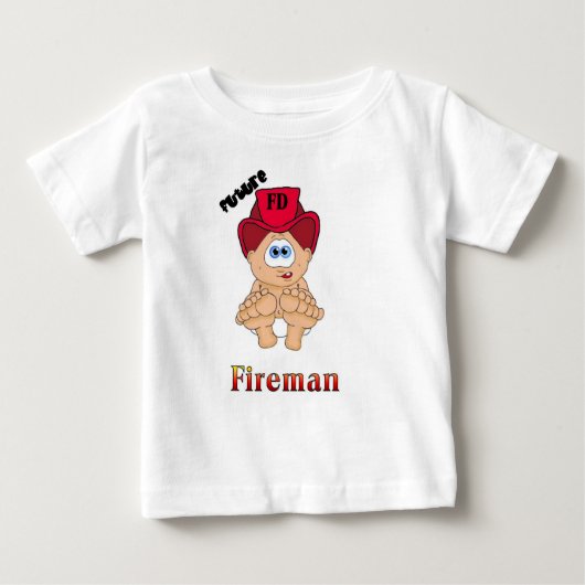 未来の消防士 ベビーTシャツ (正面)