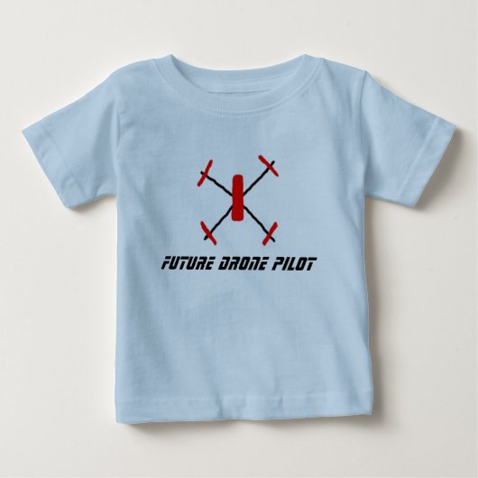 未来の無人機のパイロットのベビーまたは幼児のワイシャツ ベビーTシャツ (正面)