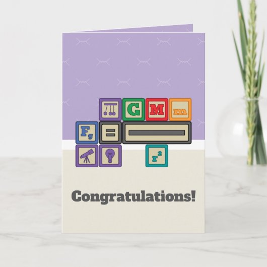 未来の物理学者のブロックの挨拶状 カード (正面)