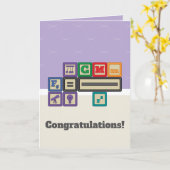 未来の物理学者のブロックの挨拶状 カード (黄色い花)