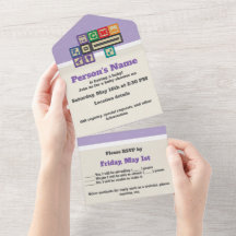 未来の物理学者のブロックオールインワン招待状