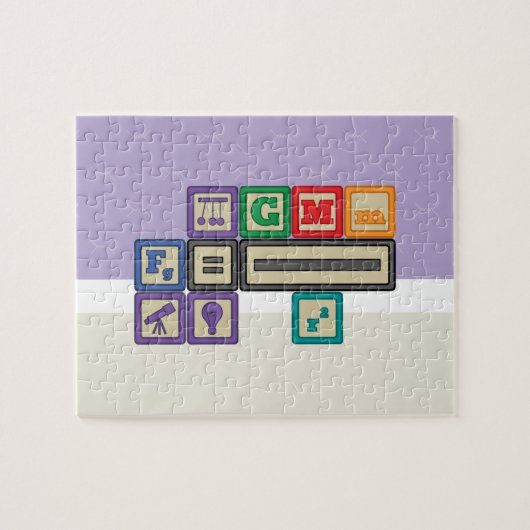 未来の物理学者のブロックパズル ジグソーパズル (横)