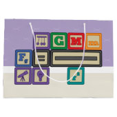 未来の物理学者のブロック抱き枕 ラージペーパーバッグ (裏面)