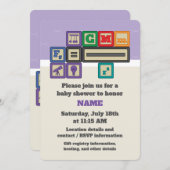 未来の物理学者のブロック赤ちゃんシャワー招待状 招待状 (正面/裏面)