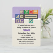 未来の物理学者のブロック赤ちゃんシャワー招待状 招待状 (スタンド正面)