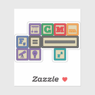 未来の物理学者のブロック輪郭ステッカー シール