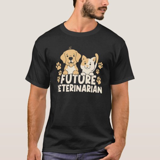 未来の獣医の獣医アシスタントTech Ani Tシャツ (正面)