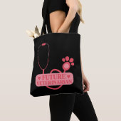 未来の獣医少女獣医学生 トートバッグ (クローズアップ)