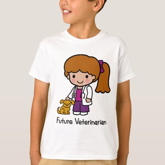 未来の獣医-女の子 Tシャツ (正面)