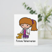 未来の獣医 – 少女 ポストカード (スタンド正面)