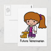 未来の獣医 – 少女 ポストカード (正面/裏面)
