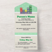 未来の生物学者のブロックオールインワン招待状 オールインワン招待状 (内側)