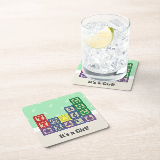 未来の生物学者のブロック紙コースター スクエアペーパーコースター (インサイチュ)