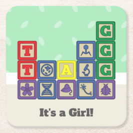 未来の生物学者のブロック紙コースター スクエアペーパーコースター