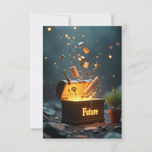 未来の瞑想カードのタイムカプセル 招待状 (正面)