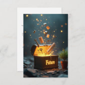 未来の瞑想カードのタイムカプセル 招待状 (正面/裏面)