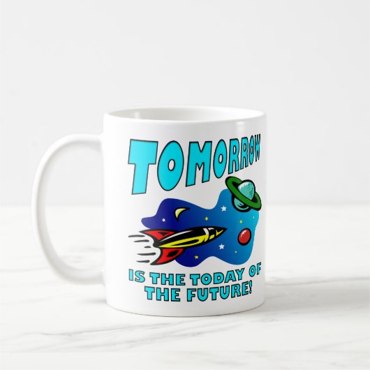 未来の科学のおもしろいマググの今日 コーヒーマグカップ (左)