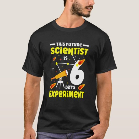 未来の科学者は6実験ハッピー Tシャツ (正面)