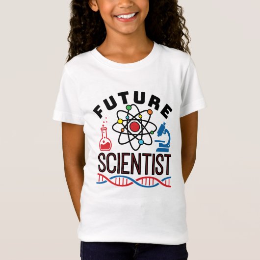 未来の科学者サイエンス愛好家STEM Tシャツ (正面)