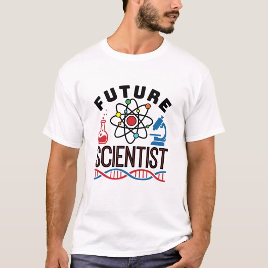 未来の科学者サイエンス愛好家STEM Tシャツ (正面)