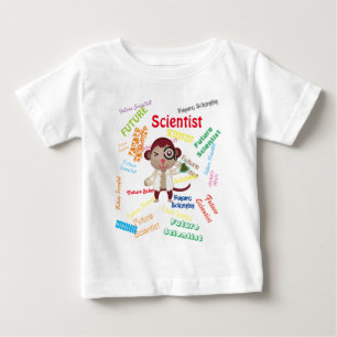 未来の科学者モンキーバースデーパーティー ベビーTシャツ