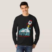 未来の科学者 科学 ロケット 宇宙船 子供 宇宙飛行士 Tシャツ (正面フル)
