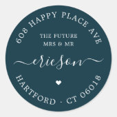 未来の結婚差出人住所 ラウンドシール (正面)