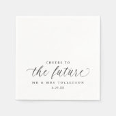 未来の結婚式やエンゲージメントパーティーの乾杯 スタンダードカクテルナプキン (正面)