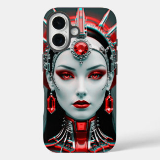 未来の美しい女性ロボット iPhone 16ケース