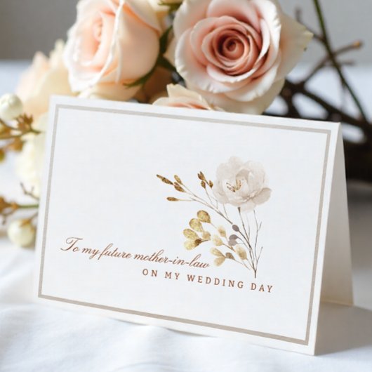 未来の義理の母への結婚式の花のカード サンキューカード