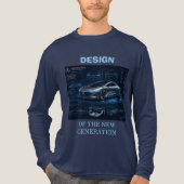 未来の自動車工学設計図コンセプト トライブレンドTシャツ (正面)