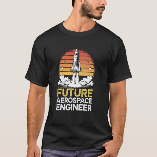 未来の航空エンジニア 学校の工学卒業 Tシャツ (正面)