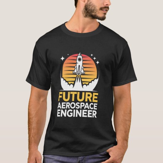 未来の航空エンジニア 学校の工学卒業 Tシャツ (正面)