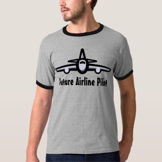 未来の航空会社のパイロット Tシャツ (正面)