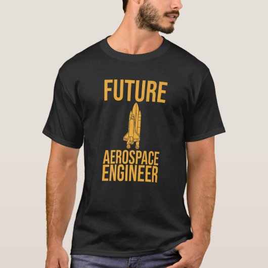 未来の航空宇宙技術者ロケットエンジニアリンググラフ Tシャツ (正面)