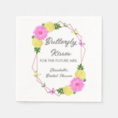 未来の花嫁のためのバタフライキス ブライダルシャワー スタンダードカクテルナプキン (正面)