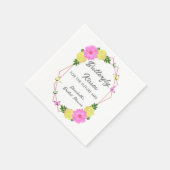 未来の花嫁のためのバタフライキス ブライダルシャワー スタンダードカクテルナプキン (角)