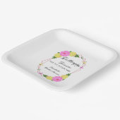 未来の花嫁のためのバタフライキス ブライダルシャワー ペーパープレート (傾斜あり)